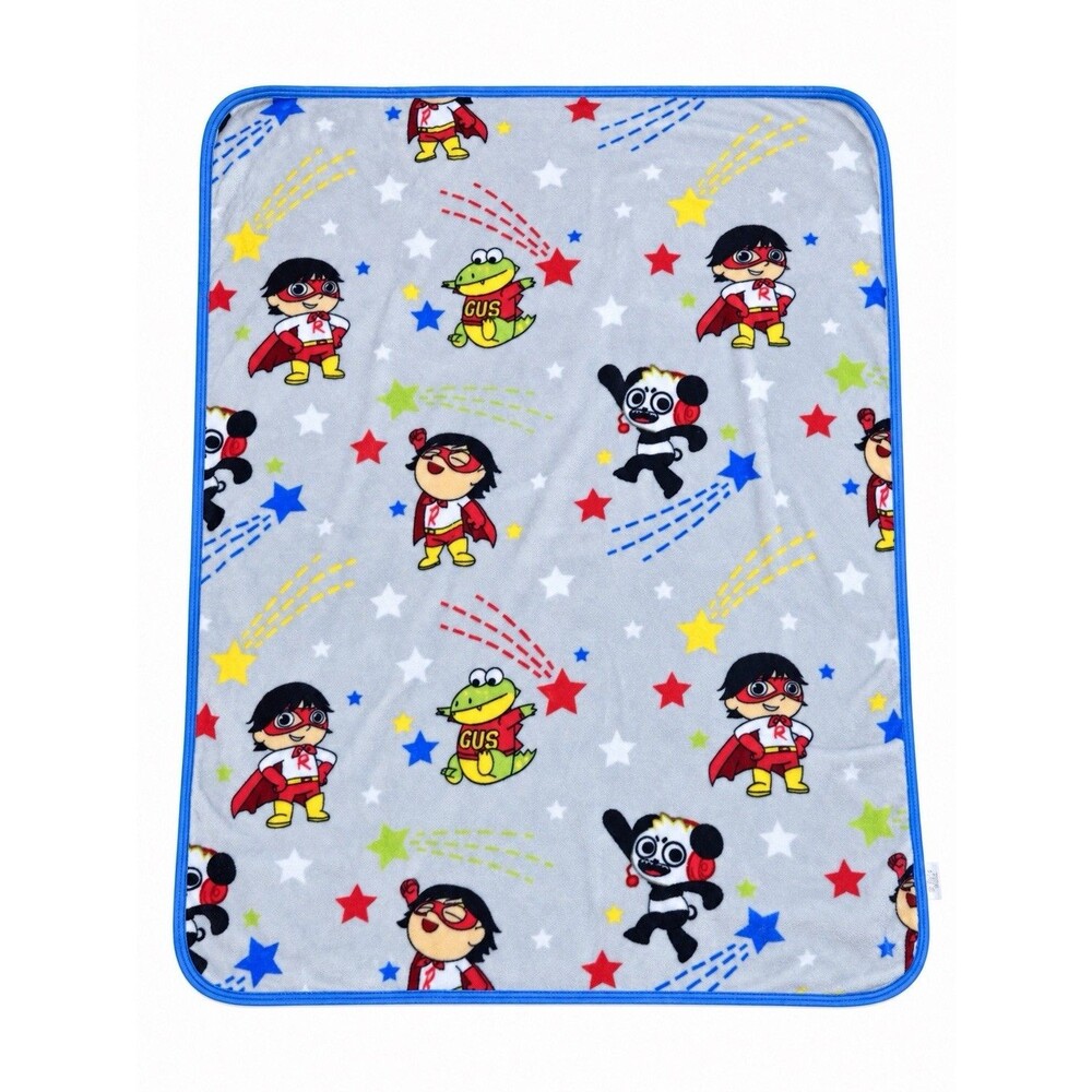 Ryan’s World Kids Plush Throw Blanket Ryan Gus Combo Panda 47x37 Franco 2020